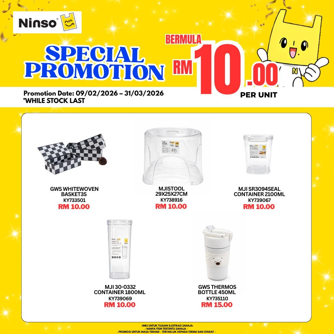 Ninso-Malaysia-Household-Essentials-Sale-7 9 February–31 March 2026: Ninso Malaysia: Household Essentials Sale at Super Affordable Prices