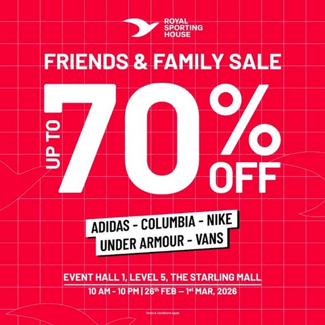 Royal-Sporting-House-Friends-Family-Sale 26 February–1 March 2026: Royal Sporting House Friends & Family Sale at The Starling: Up to 70% Off Sportswear & Footwear