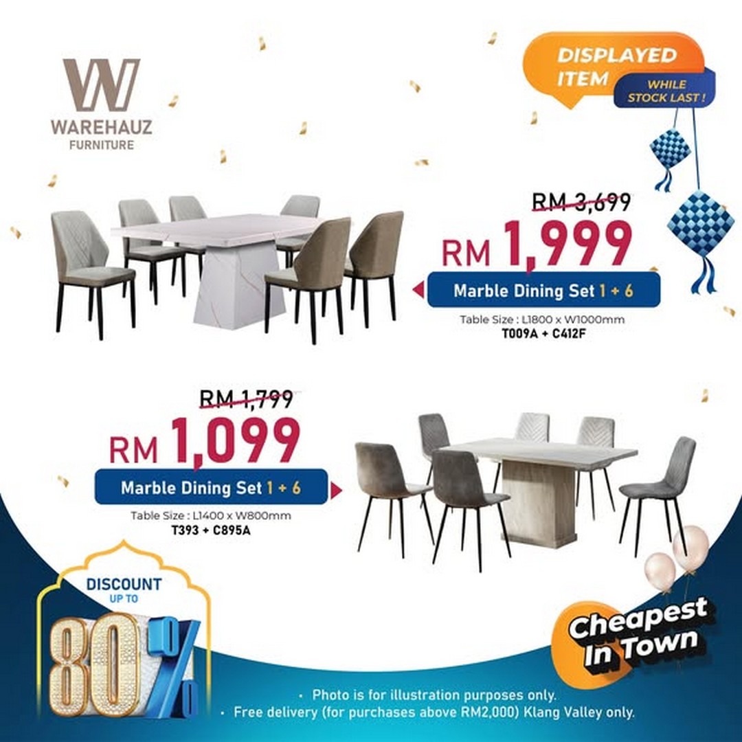 Warehauz-Furniture-Ramadan-Warehouse-Sale-1 27 February–1 March 2026: Warehauz Furniture Ramadan Warehouse Sale in Beranang Selangor – Up to 80% Off Marble Dining Tables, Sofas, Mattresses and More with Free Delivery