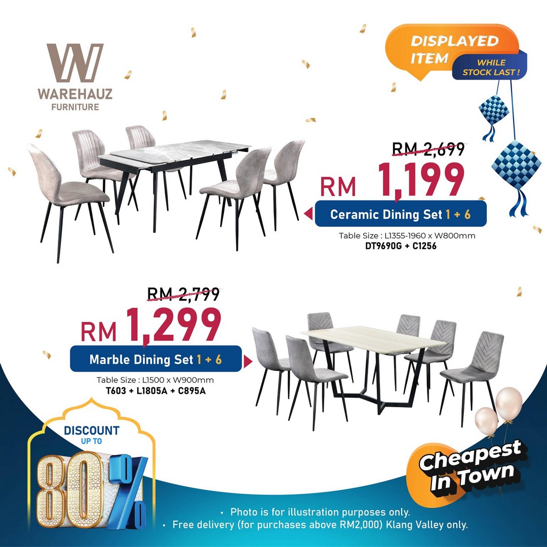Warehauz-Furniture-Ramadan-Warehouse-Sale-12 27 February–1 March 2026: Warehauz Furniture Ramadan Warehouse Sale in Beranang Selangor – Up to 80% Off Marble Dining Tables, Sofas, Mattresses and More with Free Delivery