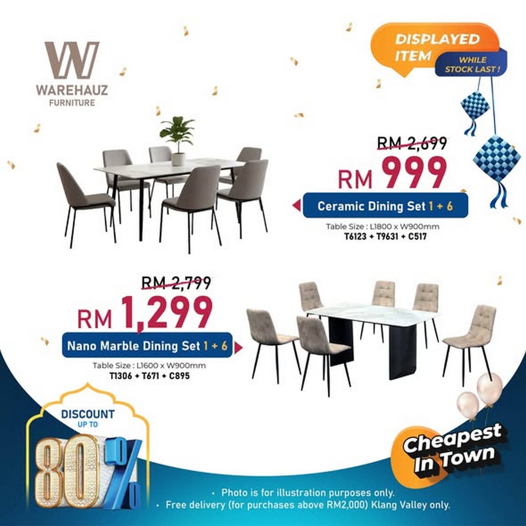 Warehauz-Furniture-Ramadan-Warehouse-Sale-2 27 February–1 March 2026: Warehauz Furniture Ramadan Warehouse Sale in Beranang Selangor – Up to 80% Off Marble Dining Tables, Sofas, Mattresses and More with Free Delivery