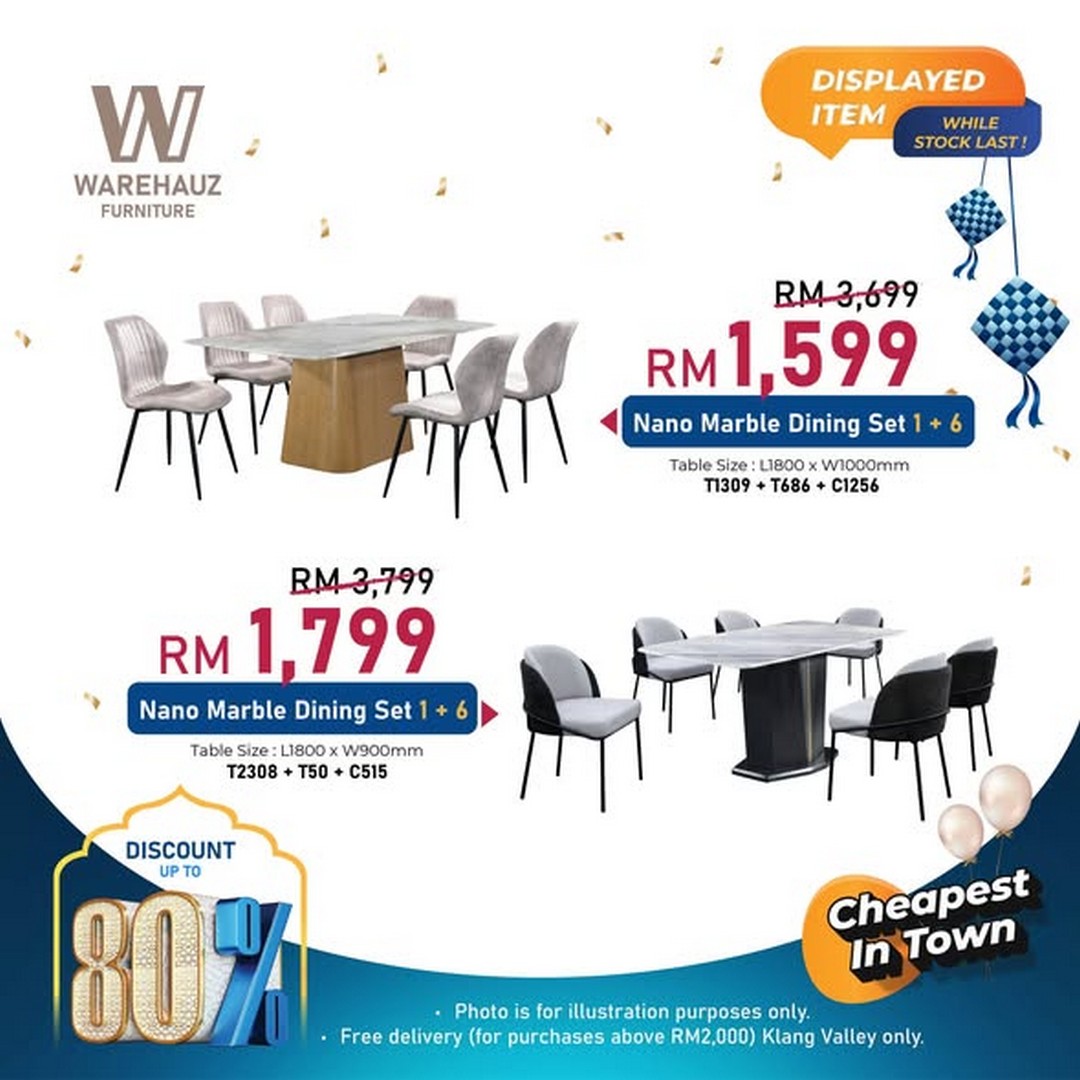 Warehauz-Furniture-Ramadan-Warehouse-Sale-3 27 February–1 March 2026: Warehauz Furniture Ramadan Warehouse Sale in Beranang Selangor – Up to 80% Off Marble Dining Tables, Sofas, Mattresses and More with Free Delivery