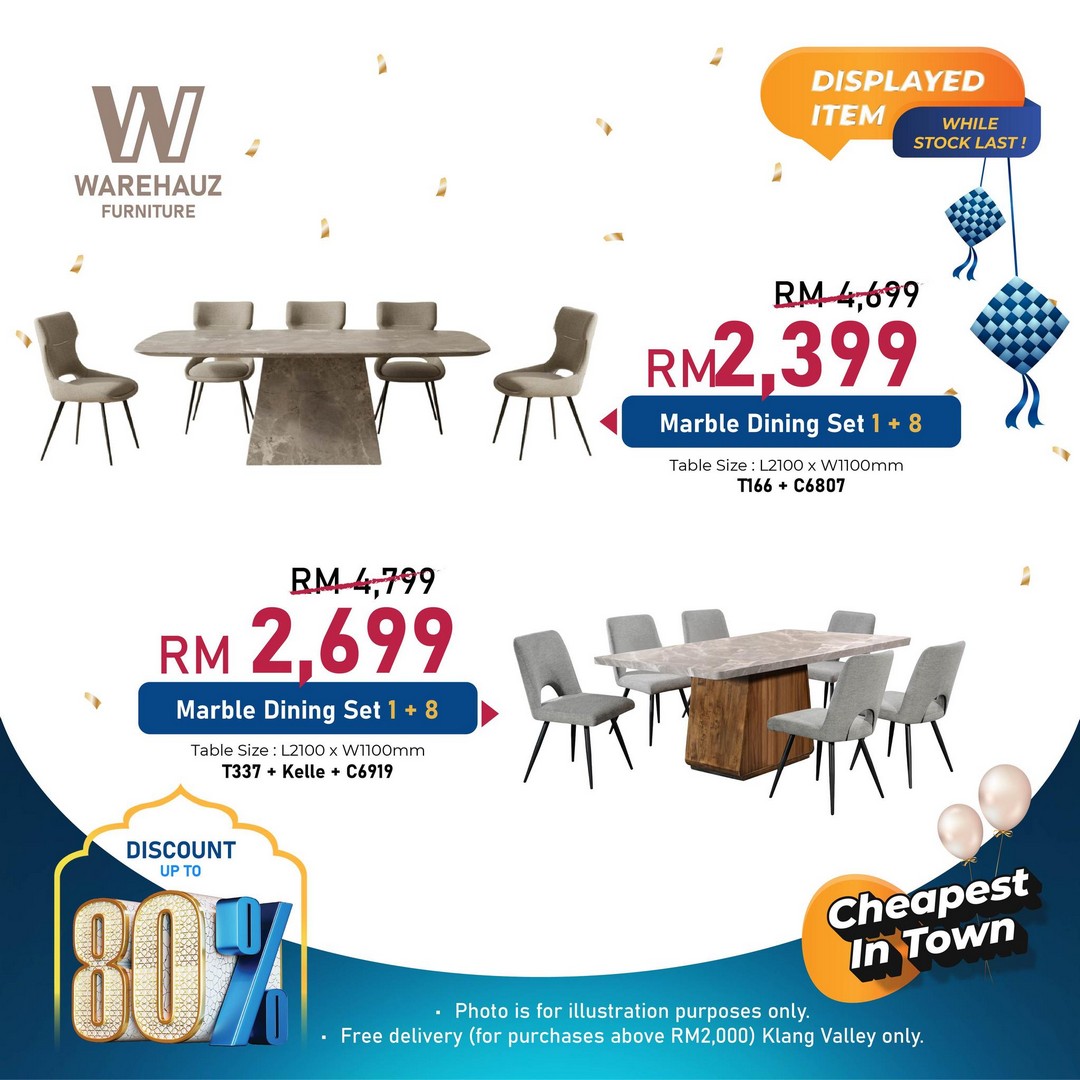 Warehauz-Furniture-Ramadan-Warehouse-Sale-4 27 February–1 March 2026: Warehauz Furniture Ramadan Warehouse Sale in Beranang Selangor – Up to 80% Off Marble Dining Tables, Sofas, Mattresses and More with Free Delivery
