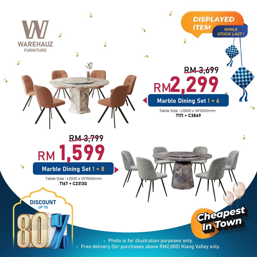 Warehauz-Furniture-Ramadan-Warehouse-Sale-5 27 February–1 March 2026: Warehauz Furniture Ramadan Warehouse Sale in Beranang Selangor – Up to 80% Off Marble Dining Tables, Sofas, Mattresses and More with Free Delivery
