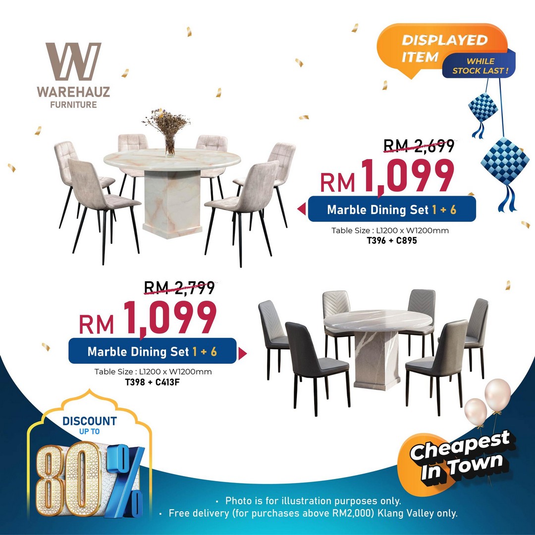 Warehauz-Furniture-Ramadan-Warehouse-Sale-6 27 February–1 March 2026: Warehauz Furniture Ramadan Warehouse Sale in Beranang Selangor – Up to 80% Off Marble Dining Tables, Sofas, Mattresses and More with Free Delivery