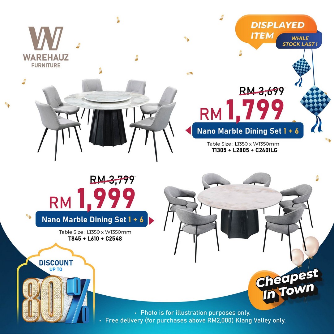 Warehauz-Furniture-Ramadan-Warehouse-Sale-8 27 February–1 March 2026: Warehauz Furniture Ramadan Warehouse Sale in Beranang Selangor – Up to 80% Off Marble Dining Tables, Sofas, Mattresses and More with Free Delivery