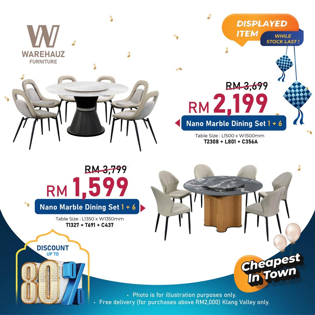 Warehauz-Furniture-Ramadan-Warehouse-Sale-9 27 February–1 March 2026: Warehauz Furniture Ramadan Warehouse Sale in Beranang Selangor – Up to 80% Off Marble Dining Tables, Sofas, Mattresses and More with Free Delivery
