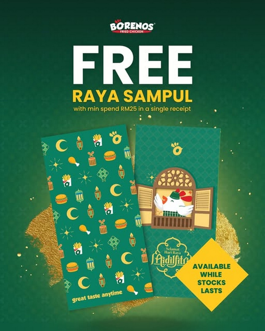 Borenos-Fried-Chicken-Raya-Envelope-Giveaway-Promotio 3 March 2026 onwards: Borenos Fried Chicken Raya Envelope Giveaway Promotion with Minimum RM25 Spend