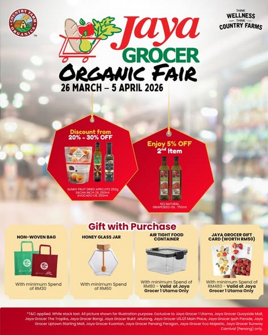 Country-Farm-Organics-at-Jaya-Grocer-Organic-Fair-Promotion 26 March-5 April 2026: Country Farm Organics at Jaya Grocer: Organic Fair Promotion – Amazing Deals & Free Gifts