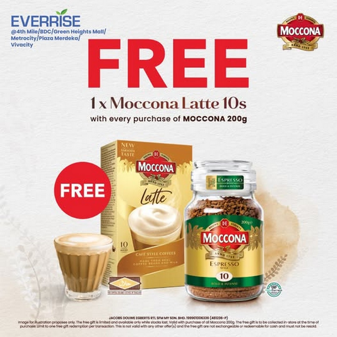 Everrise-Free-Moccona-Latte-with-Moccona-200g-Purchase 31 March 2026 onwards: Everrise: Free Moccona Latte with Moccona 200g Purchase: Promotion for Coffee Lovers