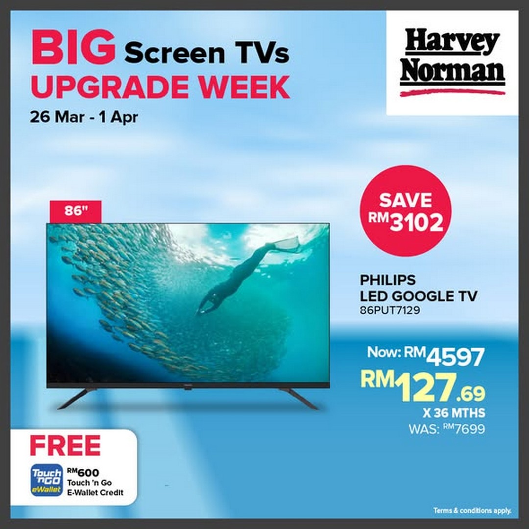 Harvey-Norman-Malaysia-Big-Screen-TVs-Upgrade-Week-Promotion-2 26 March – 1 April 2026: Harvey Norman Malaysia Big Screen TVs Upgrade Week Promotion – Free Gifts Worth Up to RM3000 with Every TV Upgrade, Nationwide In-Store & Online Deal