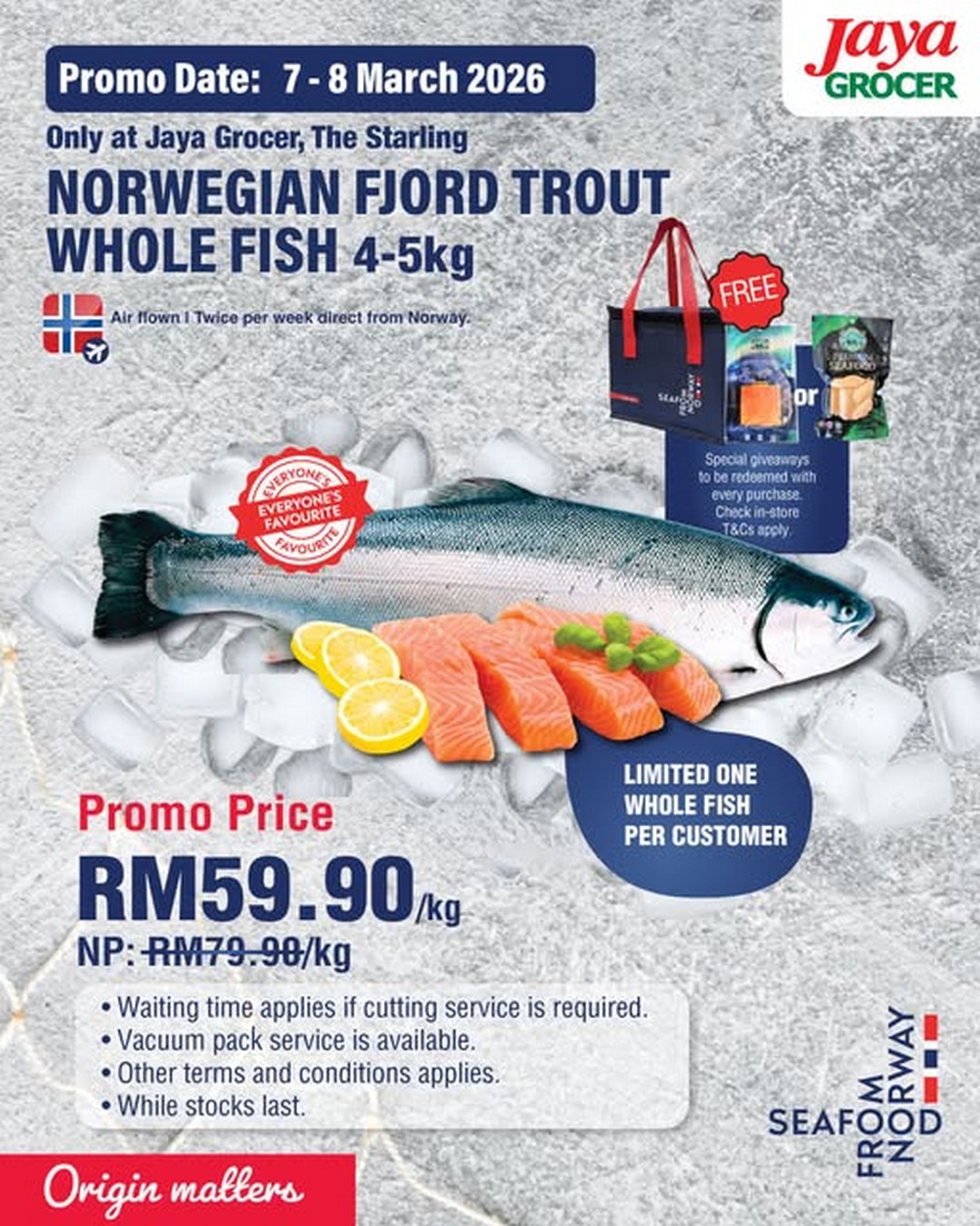 Jaya-Grocer-Norwegian-Fjord-Trout-Special-Deal-Promotion 7–8 March 2026: Jaya Grocer Norwegian Fjord Trout Special Deal Promotion at The Starling – Premium Fresh Seafood at Only RM59.90/kg for a Limited Time