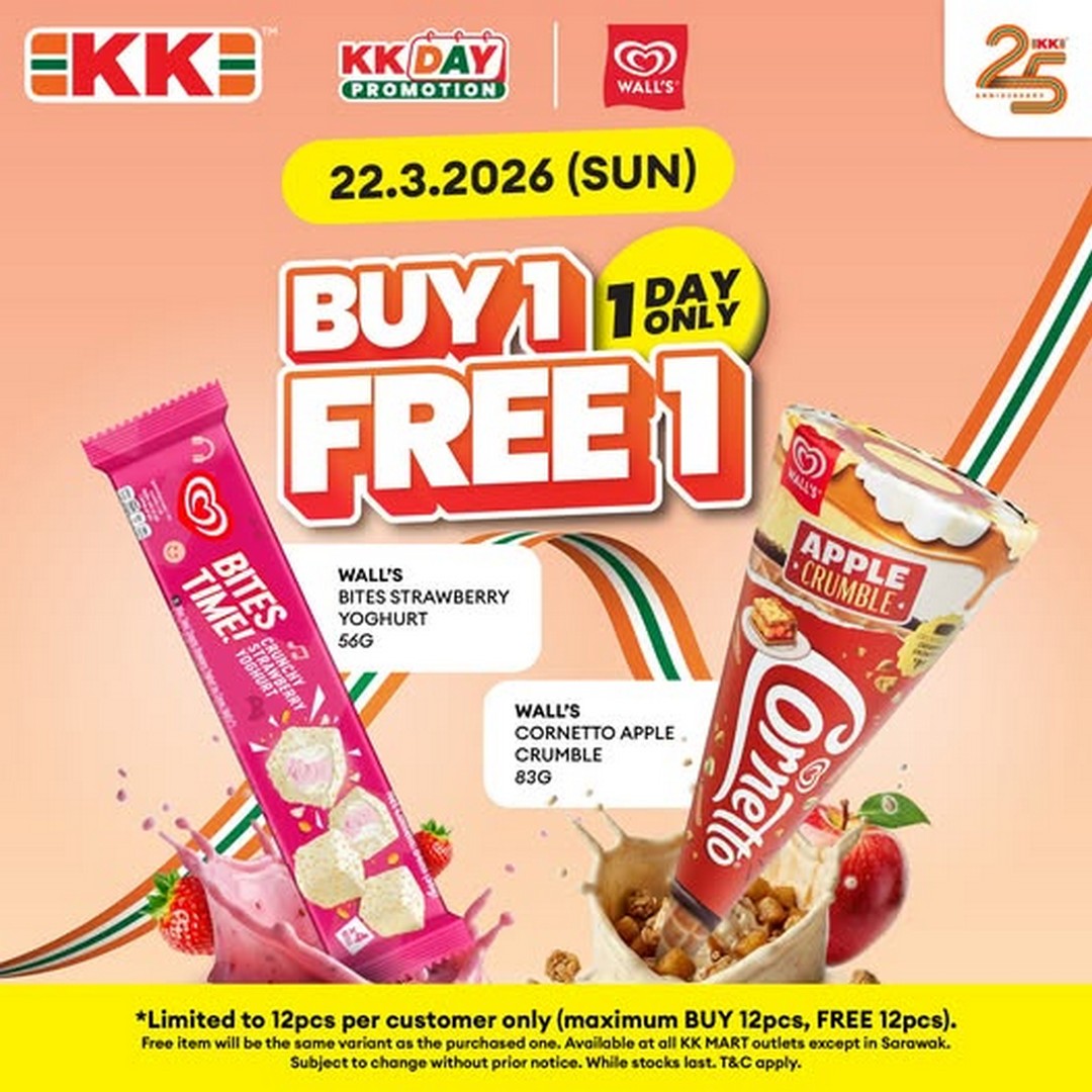 KK-Super-Mart-Buy-1-Free-1-Walls-Ice-Cream-Promotion 22 March 2026: KK Super Mart: Buy 1 Free 1 Wall's Ice Cream Promotion: Limited Time March Treat