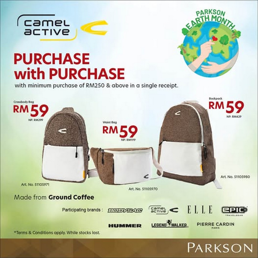 Parkson-Malaysia-Camel-Active-Eco-Bag-Promotion 26 March–15 April 2026: Parkson Malaysia Camel Active Eco Bag Promotion – Spend RM250 & Redeem Sustainable Travel Bag at Pavilion Bukit Jalil