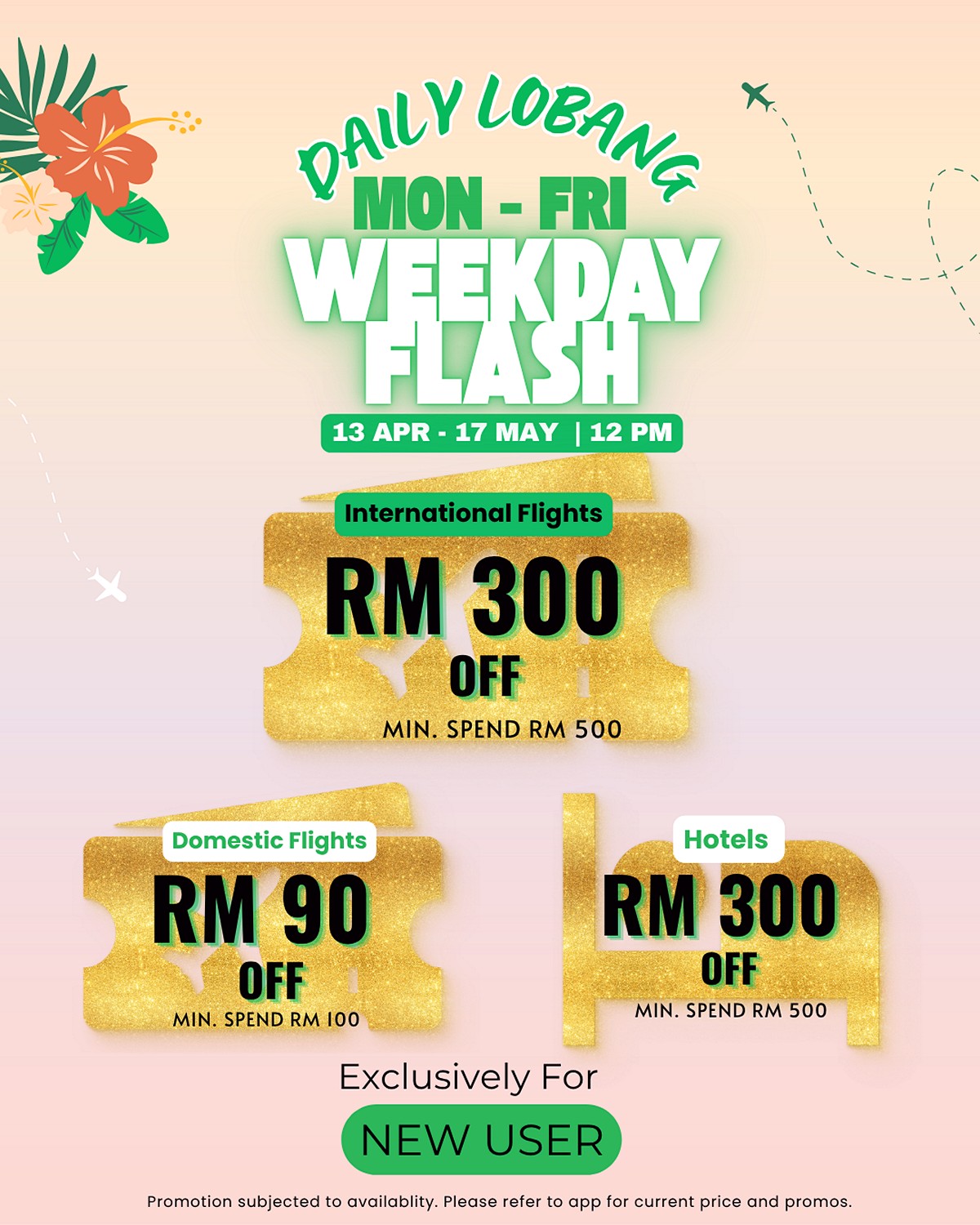 5 Now till 17 May 2026: HopeGoo Daily Lobang Travel Promotion – RM1,300 Daily Vouchers & RM500 Weekend Deals