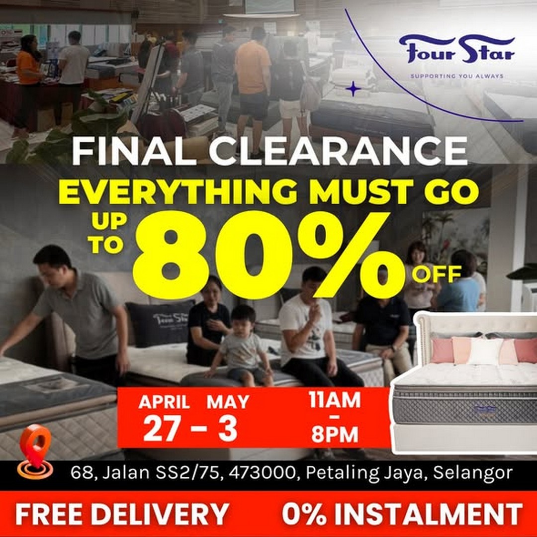 Four-Star-Malaysia-SS2-Moving-Out-Sale-7 27 April - 3 May 2026: Four Star Malaysia SS2 Moving Out Sale: Up to 80% Off Mattress Clearance Promotion in Petaling Jaya