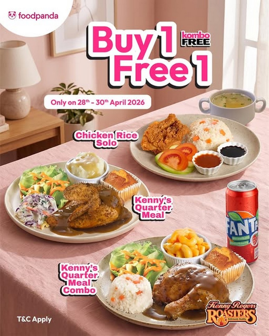 Kenny-Rogers-ROASTERS-Malaysia-Buy-1-Free-1-Foodpanda 28–30 April 2026: Kenny Rogers ROASTERS Malaysia Buy 1 Free 1 Foodpanda Exclusive Promotion (Limited 3 Days Deal with Great Savings in RM)