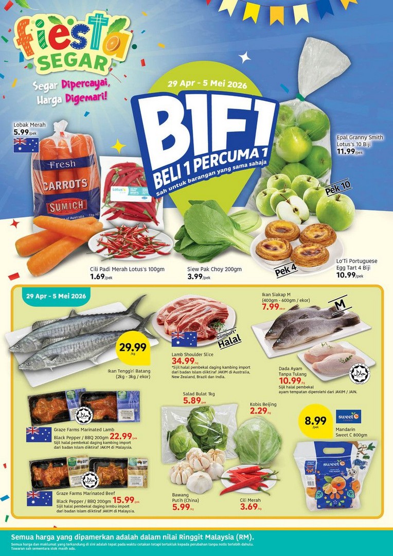 Lotuss-Malaysia-Harga-Hangat-Buy-1-Free-1-Promotion-1 30 April-13 May 2026: Lotus’s Malaysia Harga Hangat & Buy 1 Free 1 Promotion Catalogue, Massive Grocery Savings, Fresh Produce Deals & Household Discounts