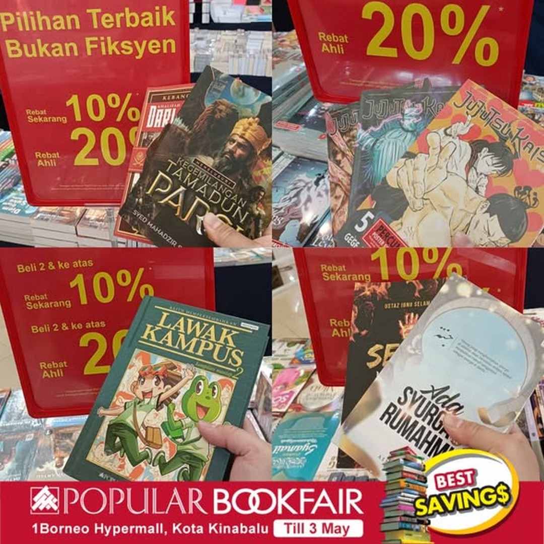 POPULAR-Bookfair-@-1-Borneo-Hypermall-3 Now till 3 May 2026: POPULAR Bookfair @ 1 Borneo Hypermall, Kota Kinabalu – Book Promotion & Big Savings on Books, Gadgets and Stationery Sale Event in Sabah