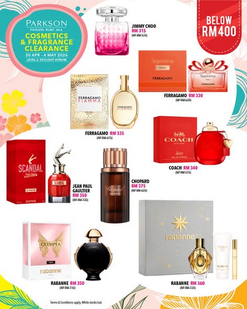 Parkson-Malaysia-Pavilion-Bukit-Jalil-Cosmetics-Fragrance-Clearance-Sale-1 Now till 4 May 2026: Parkson Malaysia Pavilion Bukit Jalil Cosmetics & Fragrance Clearance Sale: Luxury Perfume & Beauty Bargains at Unbeatable Prices