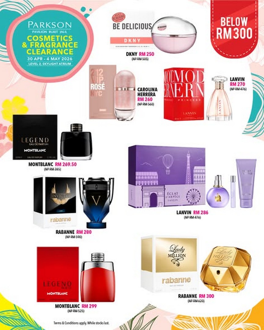 Parkson-Malaysia-Pavilion-Bukit-Jalil-Cosmetics-Fragrance-Clearance-Sale-2 Now till 4 May 2026: Parkson Malaysia Pavilion Bukit Jalil Cosmetics & Fragrance Clearance Sale: Luxury Perfume & Beauty Bargains at Unbeatable Prices