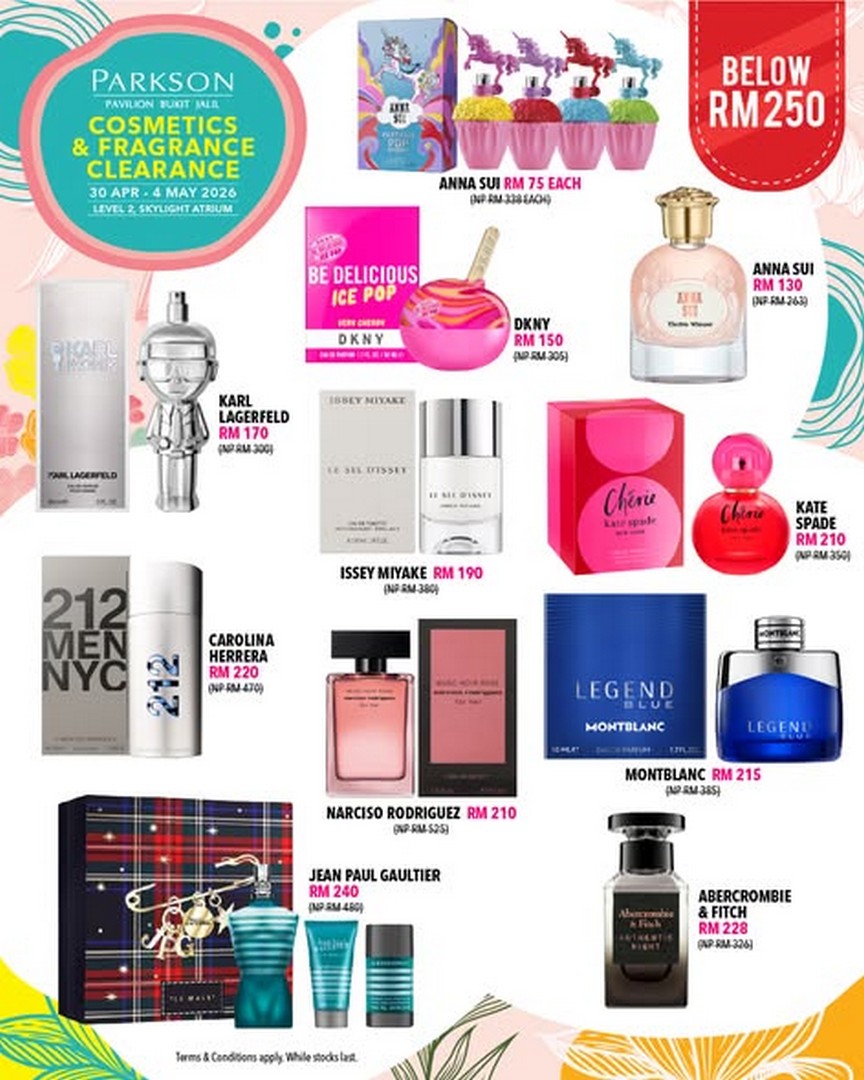 Parkson-Malaysia-Pavilion-Bukit-Jalil-Cosmetics-Fragrance-Clearance-Sale-3 Now till 4 May 2026: Parkson Malaysia Pavilion Bukit Jalil Cosmetics & Fragrance Clearance Sale: Luxury Perfume & Beauty Bargains at Unbeatable Prices