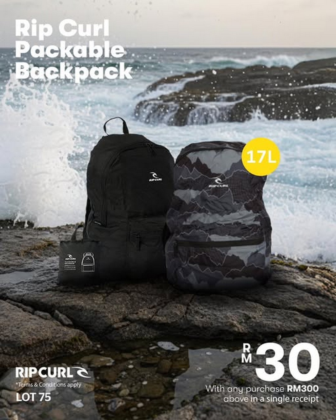 Rip-Curl-Malaysia-Grab-a-Packable-Backpack Now till 19 April 2026: Rip Curl Malaysia: Grab a Packable Backpack with Minimum Spend Promotion