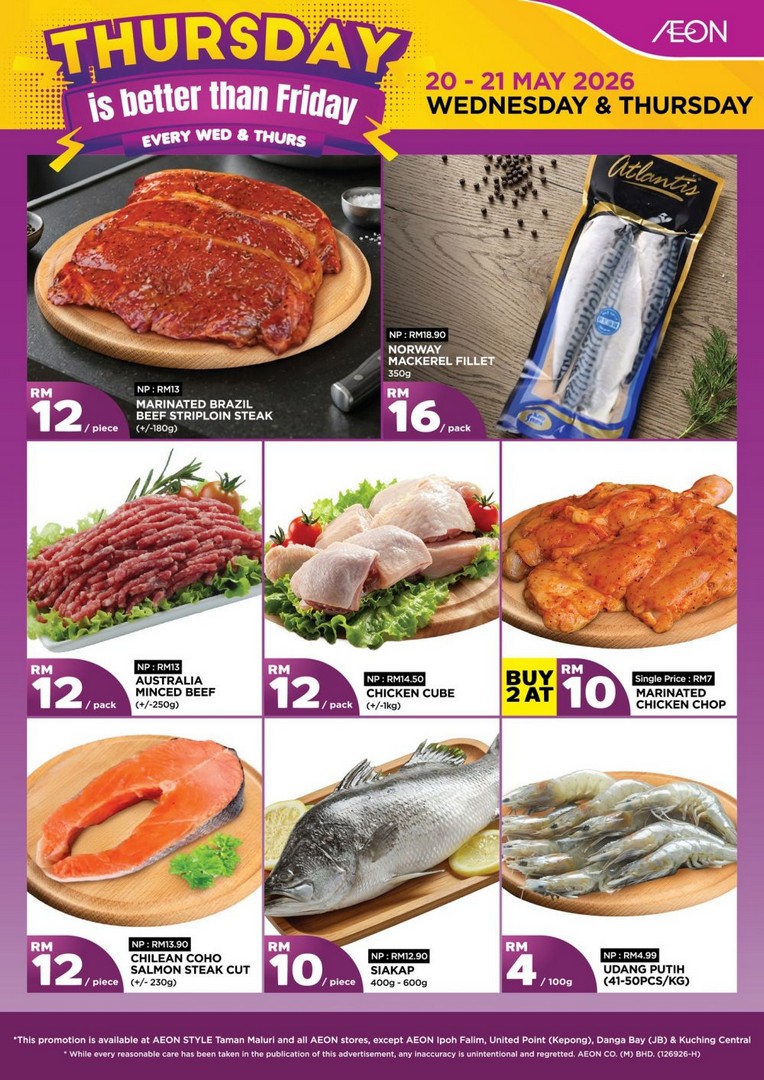 AEON-Wednesday-Thursday-Premium-Groceries-Promotion 20–21 May 2026: AEON Wednesday & Thursday Premium Groceries Promotion, Thursday Is Better Than Friday Sale – Massive Savings on Fresh Meat, Seafood and Produce in Malaysia