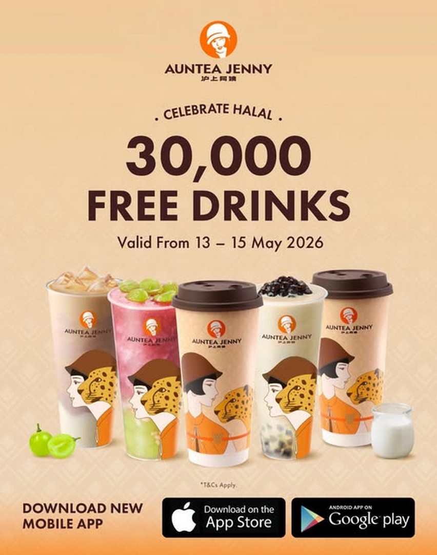 Auntea-Jenny-Celebrates-HALAL-Certification-with-30000-Free-Drinks-Giveaway 13-15 May 2026: Auntea Jenny Celebrates HALAL Certification with 30,000 Free Drinks Giveaway Promotion Nationwide