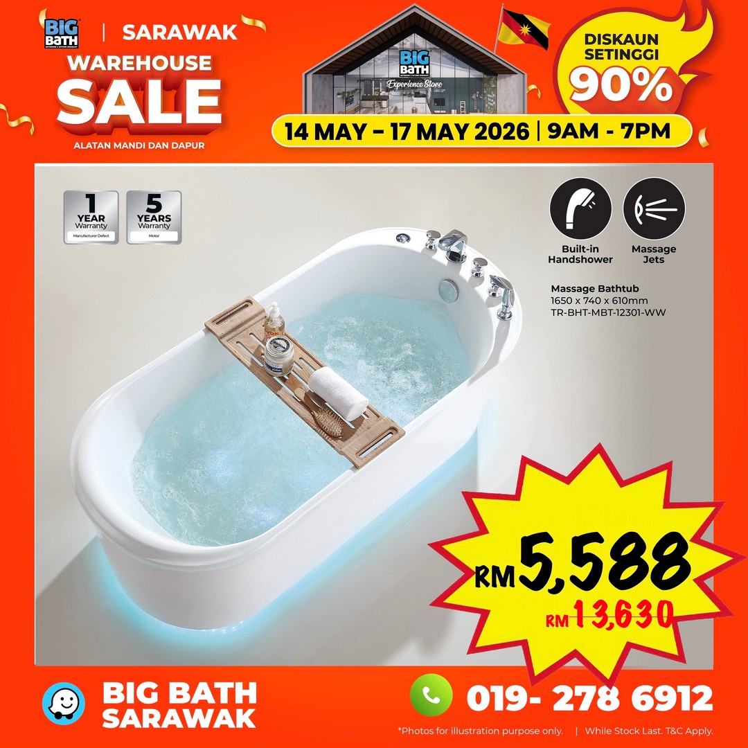 Big-Bath-Malaysia-Sarawak-Warehouse-Sale-11 14-17 May 2026: Big Bath Malaysia Sarawak Warehouse Sale: Last Chance Warehouse Deals in Kuching with Prices From RM10, Daily Star Buys & Limited Voucher Giveaway