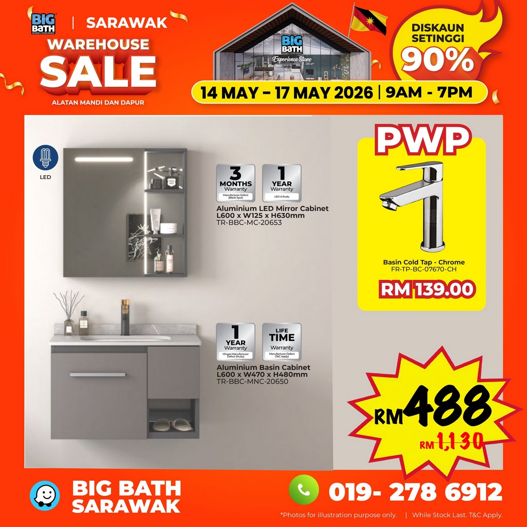 Big-Bath-Malaysia-Sarawak-Warehouse-Sale-15 14-17 May 2026: Big Bath Malaysia Sarawak Warehouse Sale: Last Chance Warehouse Deals in Kuching with Prices From RM10, Daily Star Buys & Limited Voucher Giveaway