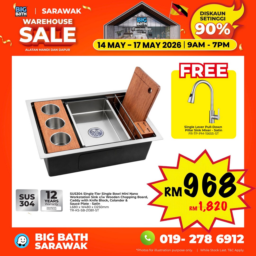Big-Bath-Malaysia-Sarawak-Warehouse-Sale-22 14-17 May 2026: Big Bath Malaysia Sarawak Warehouse Sale: Last Chance Warehouse Deals in Kuching with Prices From RM10, Daily Star Buys & Limited Voucher Giveaway