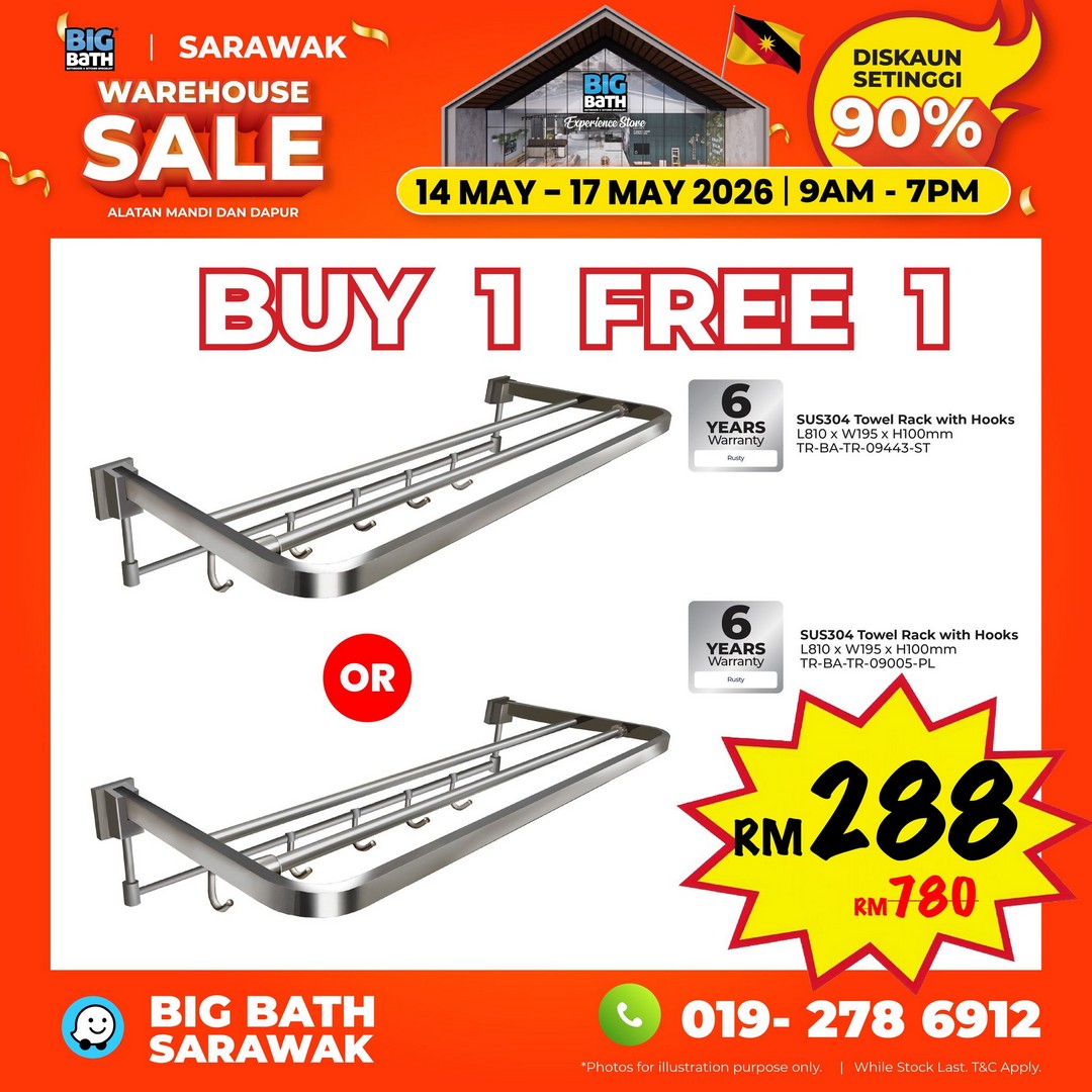 Big-Bath-Malaysia-Sarawak-Warehouse-Sale-23 14-17 May 2026: Big Bath Malaysia Sarawak Warehouse Sale: Last Chance Warehouse Deals in Kuching with Prices From RM10, Daily Star Buys & Limited Voucher Giveaway