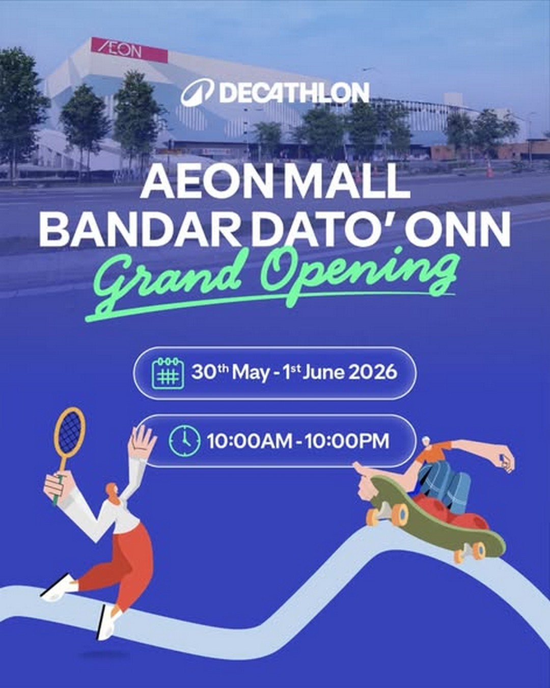 Decathlon-Malaysia-Grand-Opening-Promotion 30 May – 1 June 2026: Decathlon Malaysia Grand Opening Promotion at AEON Mall Bandar Dato’ Onn with Exclusive Deals, Lucky Draws and Family Fun Activities