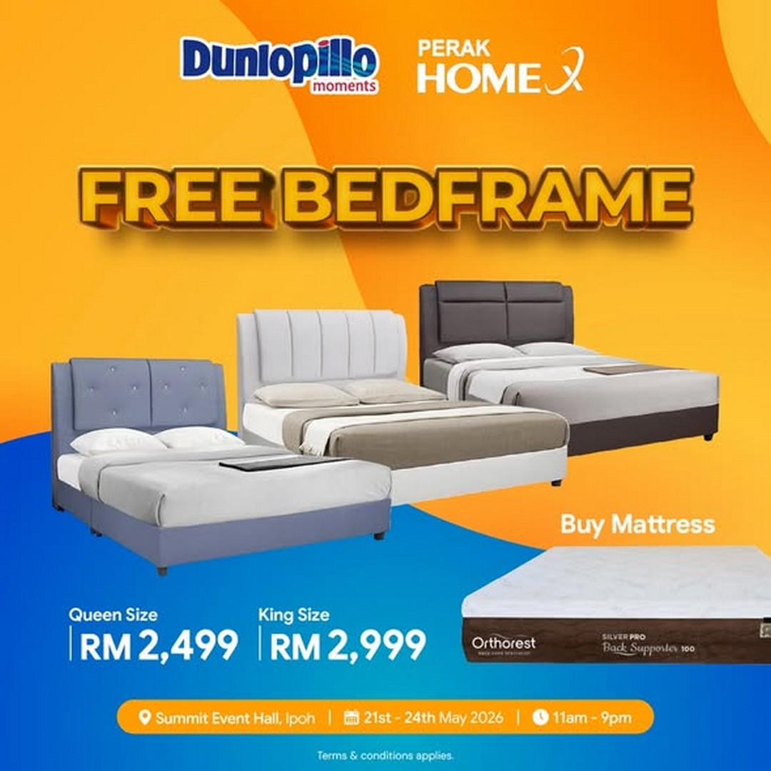 Dunlopillo-Malaysia-Ipoh-Mattress-Roadshow-Deals-1 21–24 May 2026: Dunlopillo Malaysia, Ipoh Mattress Roadshow Deals at Summit Event Hall, Promotion with Buy 1 Free 1, Free Bedframe and 0% Interest Installment