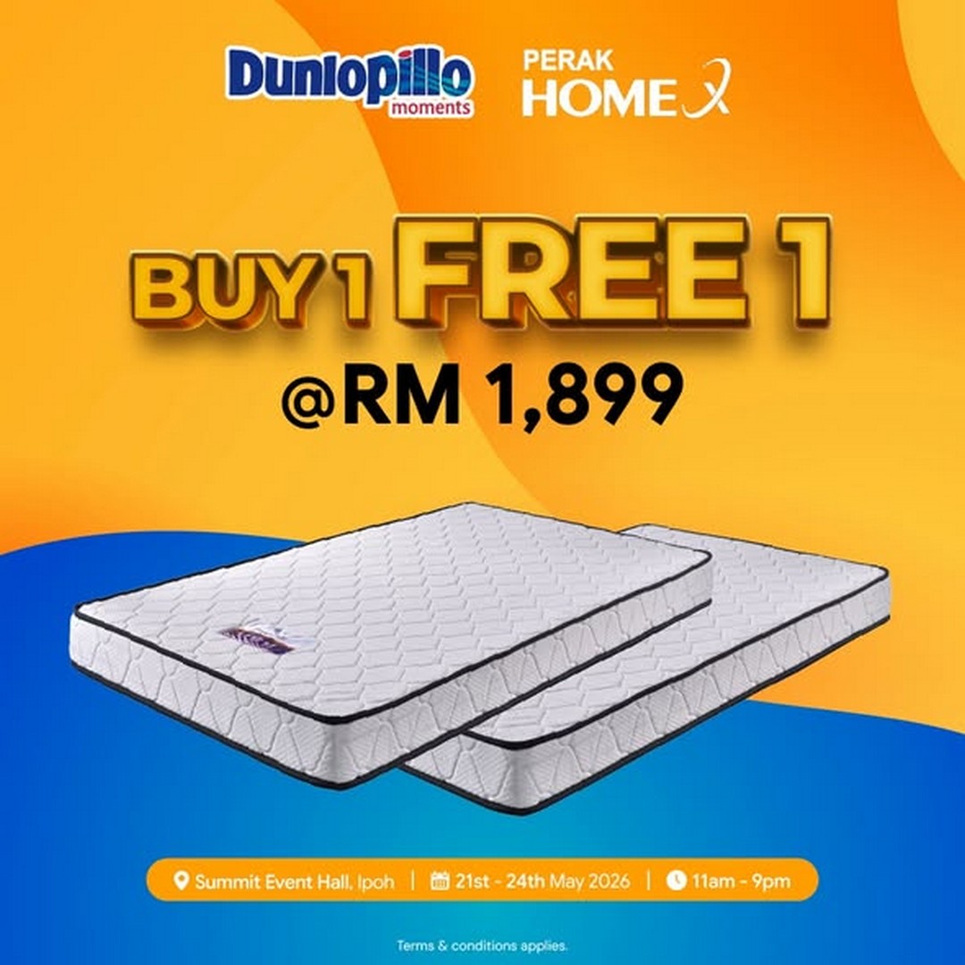 Dunlopillo-Malaysia-Ipoh-Mattress-Roadshow-Deals-2 21–24 May 2026: Dunlopillo Malaysia, Ipoh Mattress Roadshow Deals at Summit Event Hall, Promotion with Buy 1 Free 1, Free Bedframe and 0% Interest Installment