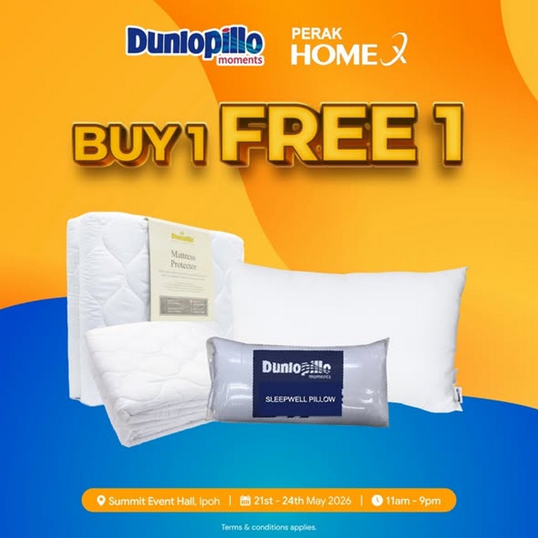 Dunlopillo-Malaysia-Ipoh-Mattress-Roadshow-Deals-4 21–24 May 2026: Dunlopillo Malaysia, Ipoh Mattress Roadshow Deals at Summit Event Hall, Promotion with Buy 1 Free 1, Free Bedframe and 0% Interest Installment