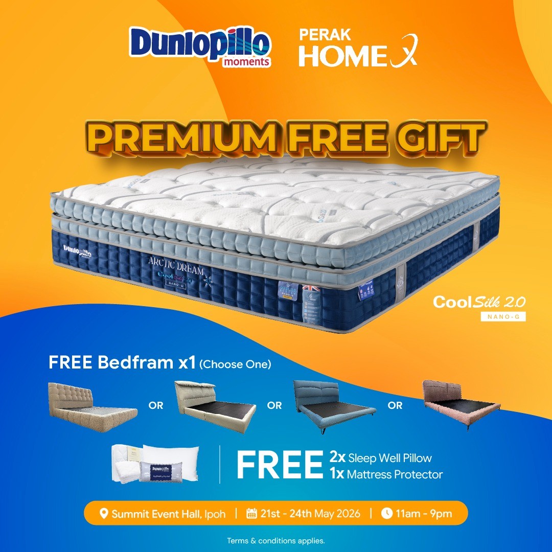 Dunlopillo-Malaysia-Ipoh-Mattress-Roadshow-Deals-5 21–24 May 2026: Dunlopillo Malaysia, Ipoh Mattress Roadshow Deals at Summit Event Hall, Promotion with Buy 1 Free 1, Free Bedframe and 0% Interest Installment