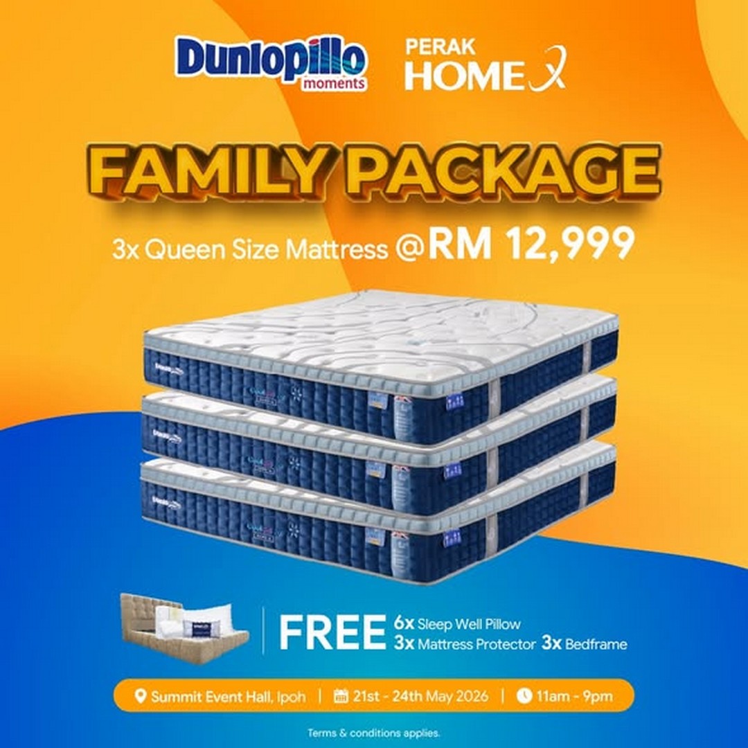 Dunlopillo-Malaysia-Ipoh-Mattress-Roadshow-Deals 21–24 May 2026: Dunlopillo Malaysia, Ipoh Mattress Roadshow Deals at Summit Event Hall, Promotion with Buy 1 Free 1, Free Bedframe and 0% Interest Installment