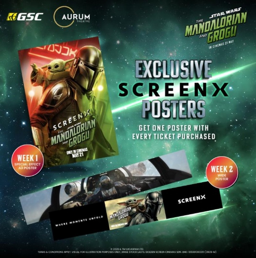 GSC-The-Mandalorian-Grogu-SCREENX-Poster-Giveaway-Promotion 21 May 2026 onwards: GSC The Mandalorian & Grogu SCREENX Poster Giveaway Promotion with Exclusive Weekly Collectibles (While Stocks Last)