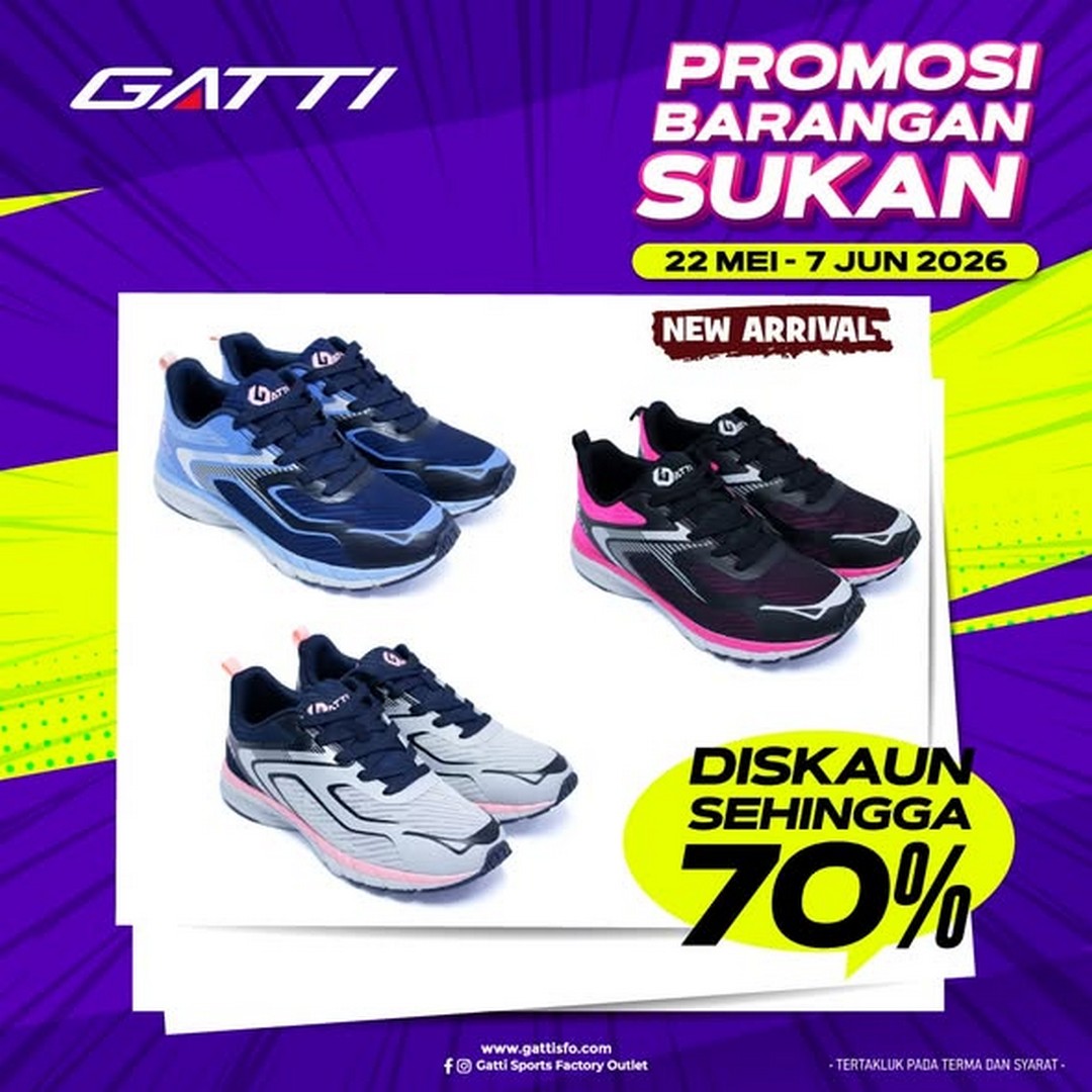 Gatti-Sports-Factory-Outlet-Johor-Bahru-Mega-Sports-Clearance-Sale-1 22 May 2026 – 7 June 2026: Gatti Sports Factory Outlet, Johor Bahru Mega Sports Clearance Sale Up To 70% Off: Adidas, Puma, Asics, Lotto & More at Angsana Johor Bahru Mall