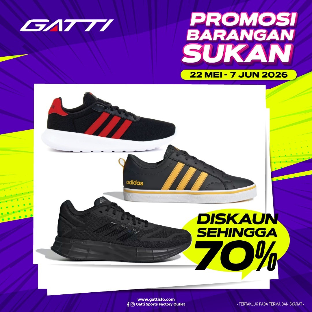 Gatti-Sports-Factory-Outlet-Johor-Bahru-Mega-Sports-Clearance-Sale-8 22 May 2026 – 7 June 2026: Gatti Sports Factory Outlet, Johor Bahru Mega Sports Clearance Sale Up To 70% Off: Adidas, Puma, Asics, Lotto & More at Angsana Johor Bahru Mall
