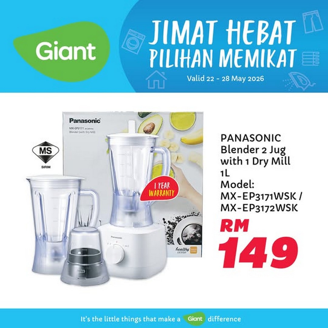 Giant-Malaysia-Home-Essentials-Promotion-with-Hot-Deals-2 22-28 May 2026: Giant Malaysia Home Essentials Promotion with Hot Deals on Blenders, Rice Cookers, Fans and More