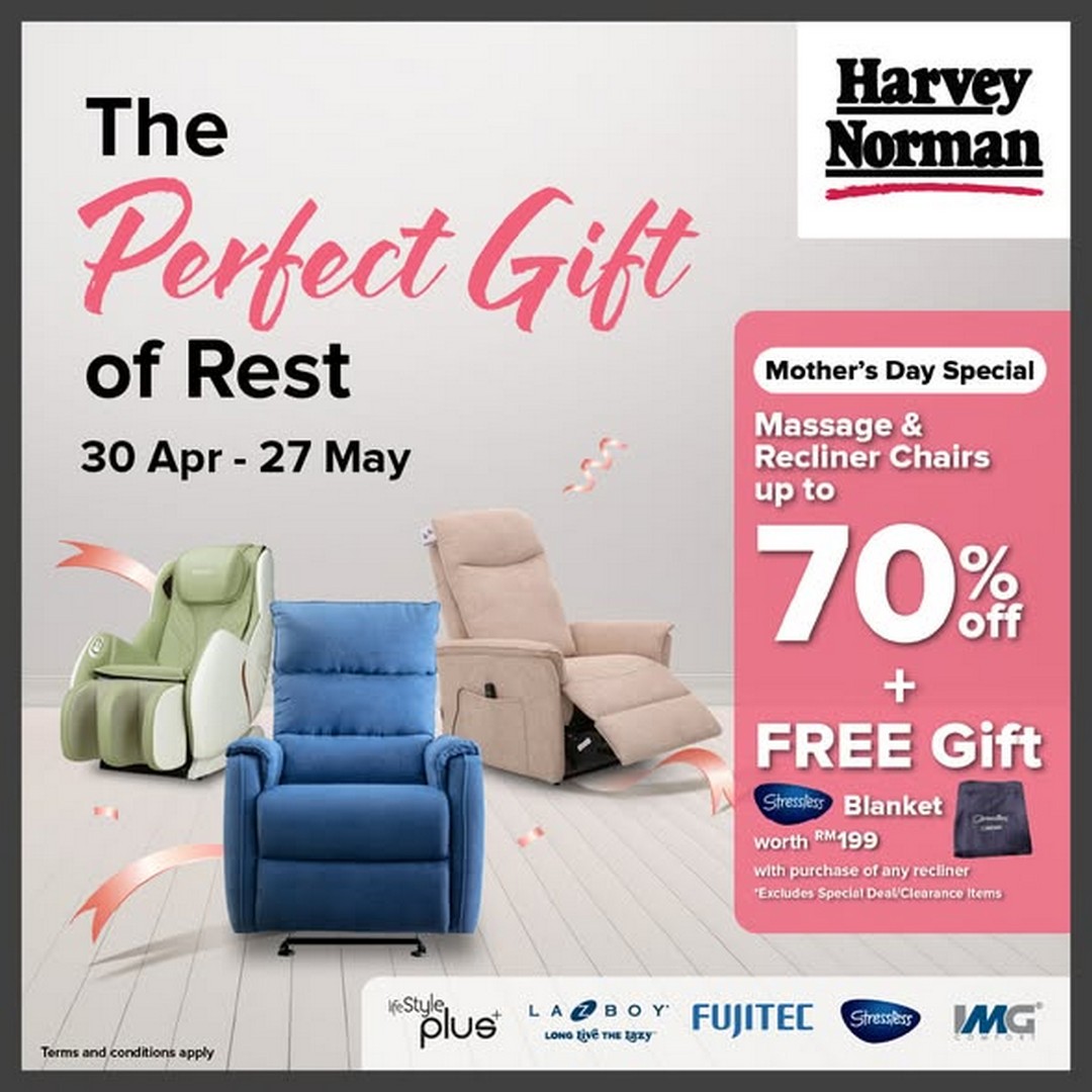 Harvey-Norman-Malaysia-Massage-and-Recliner-Chair-Promotion 30 April-27 May 2026: Harvey Norman Malaysia Massage and Recliner Chair Promotion with Up to 70% Off Plus Free Gift Giveaway