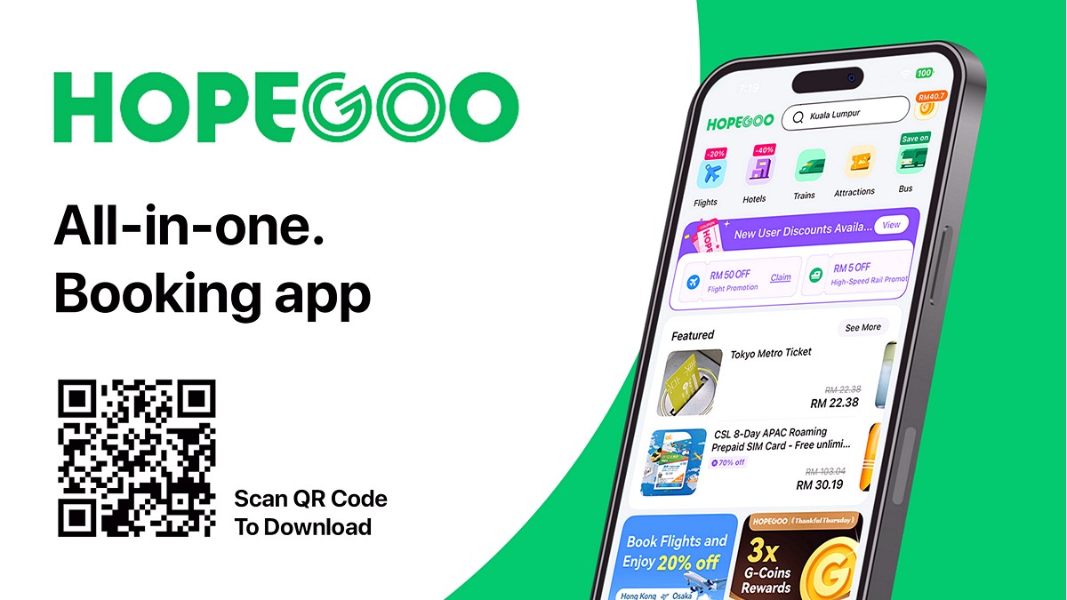 HopeGoo-Banner-All-In-One-Booking-App Now till 17 May 2026: HopeGoo Daily Lobang Travel Promotion – RM1,300 Daily Vouchers & RM500 Weekend Deals