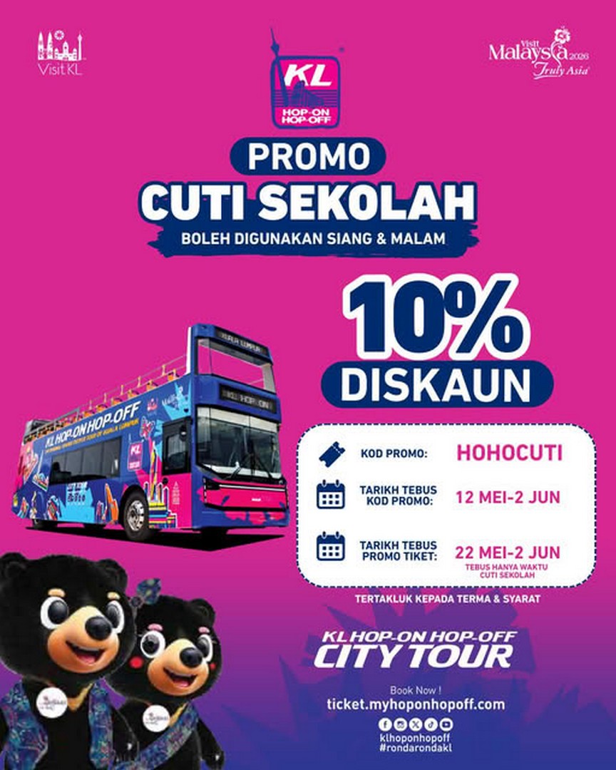 KL-Hop-On-Hop-Off-Kuala-Lumpur-School-Holiday-Promotion 12 May-2 June 2026: KL Hop-On Hop-Off Kuala Lumpur School Holiday Promotion with 10% OFF Day and Night City Tours