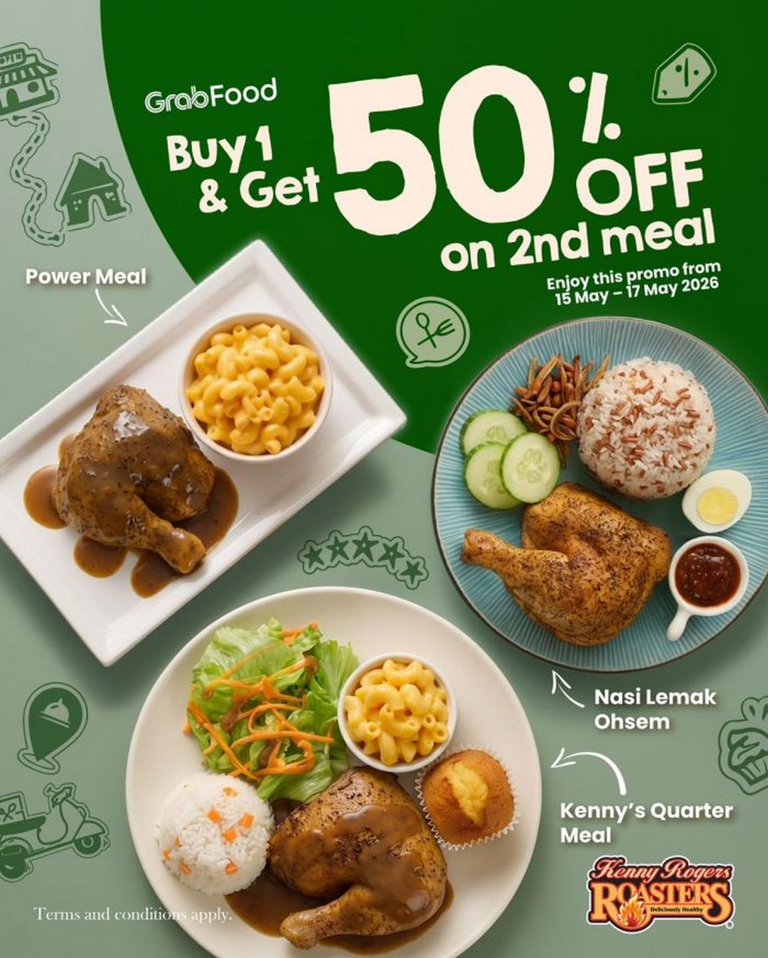Kenny-Rogers-Roasters-GrabFood-Promotion-Buy-1-Get-50-OFF 15–17 May 2026: Kenny Rogers Roasters GrabFood Promotion Buy 1 Get 50% OFF Second Meal – Online Delivery Savings Deal in Malaysia