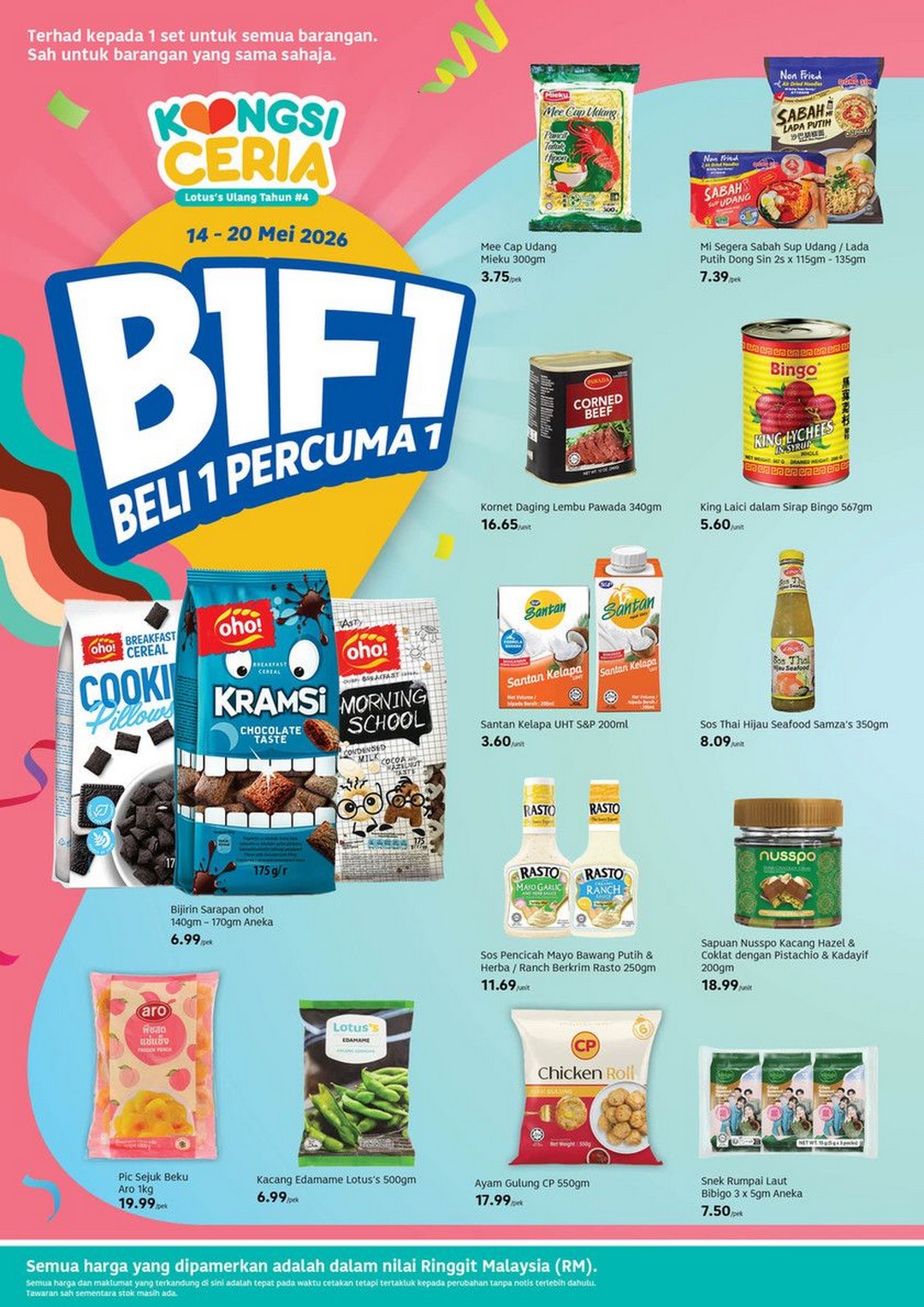 Lotuss-Malaysia-Kongsi-Ceria-Anniversary-Sale-1 14–27 May 2026: Lotus’s Malaysia Kongsi Ceria Anniversary Sale, Buy 1 Free 1 Grocery Promotion Across Nationwide Stores & Online