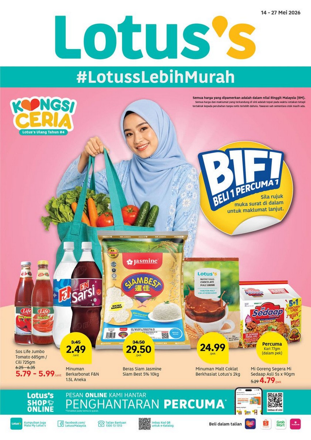 Lotuss-Malaysia-Kongsi-Ceria-Anniversary-Sale 14–27 May 2026: Lotus’s Malaysia Kongsi Ceria Anniversary Sale, Buy 1 Free 1 Grocery Promotion Across Nationwide Stores & Online