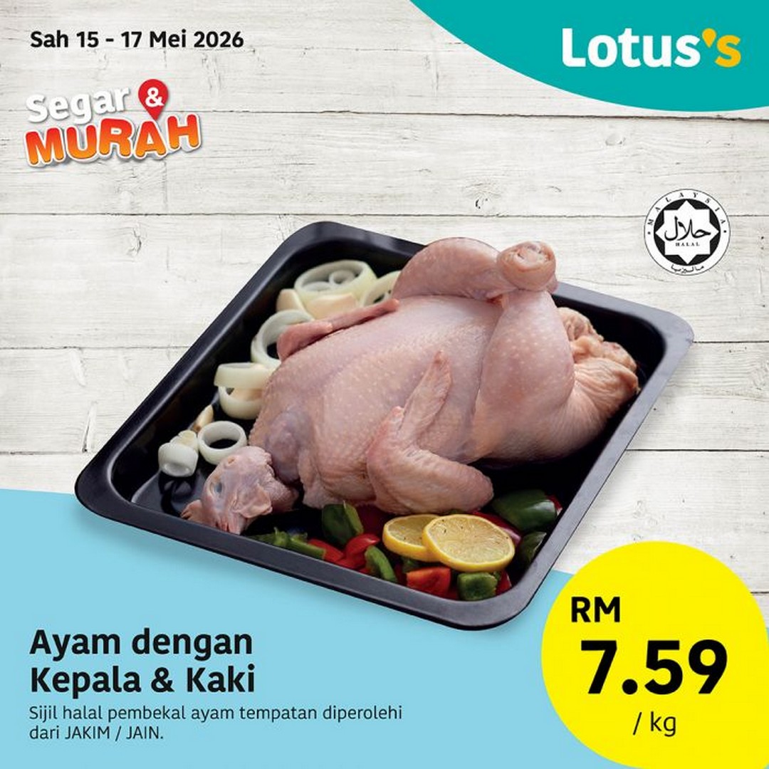 Lotuss-Malaysia-Segar-Murah-Sale-Promotion-1 15–19 May 2026: Lotus’s Malaysia Segar & Murah Sale Promotion – Fresh Groceries From RM1.69 Nationwide Deals for Budget Shoppers